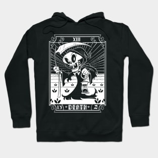 The Grim Reaper Skeleton Vintage Cartoon Death Tarot Card Hoodie